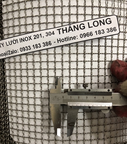 Lưới inox đan ô 8x8mm 304 TLG Thăng Long khổ 1m