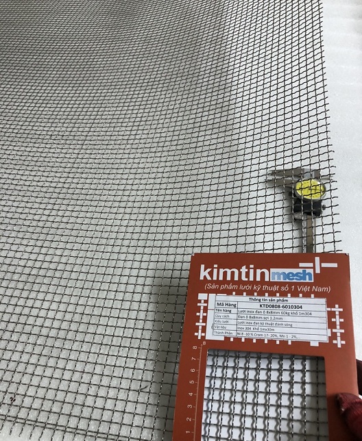 Lưới đan inox 304 ô 8x8mm sợi 1.2mm Kim Tín