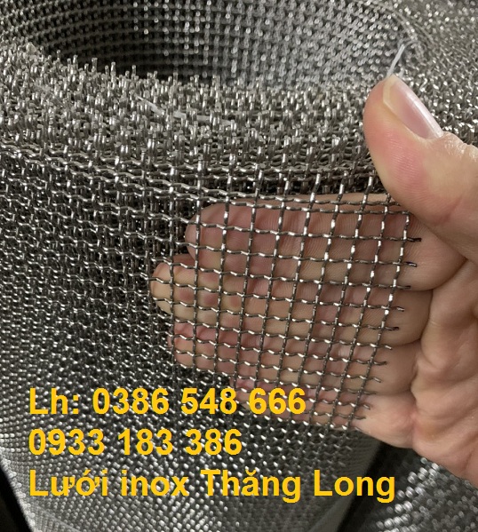 Lưới inox 5x5mm đan ô vuông sợi 1mm